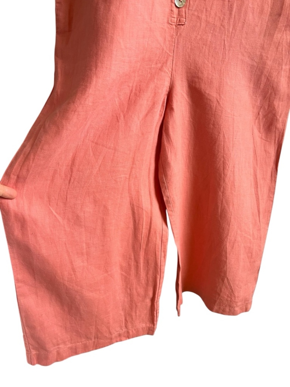 Wilfred linen cropped wide leg sleeveless button down romper XS good condition - Picture 5 of 12